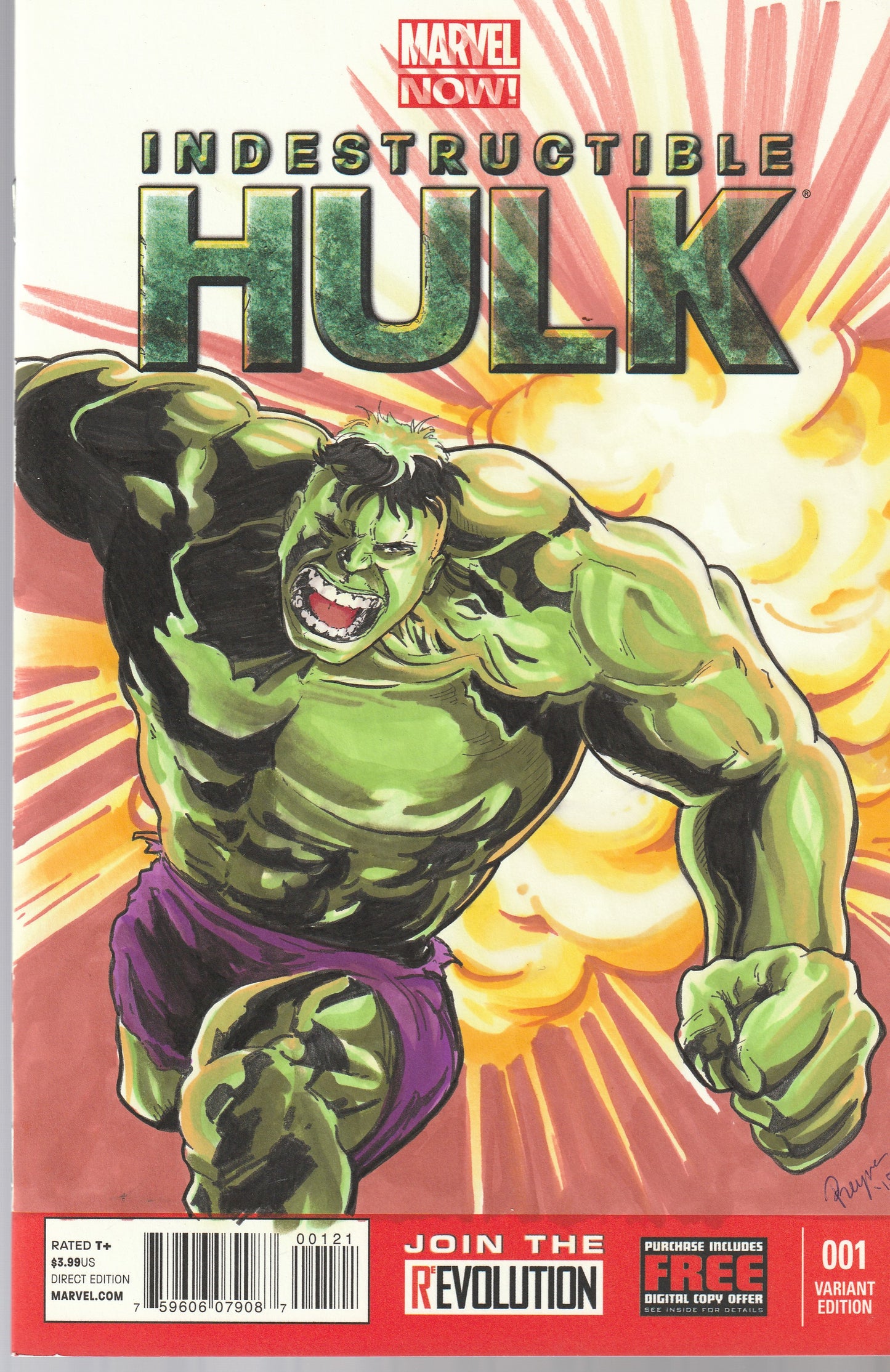 INDESTRUCTIBLE HULK #1 || 1 of 1 ARTIST SKETCH COVER
