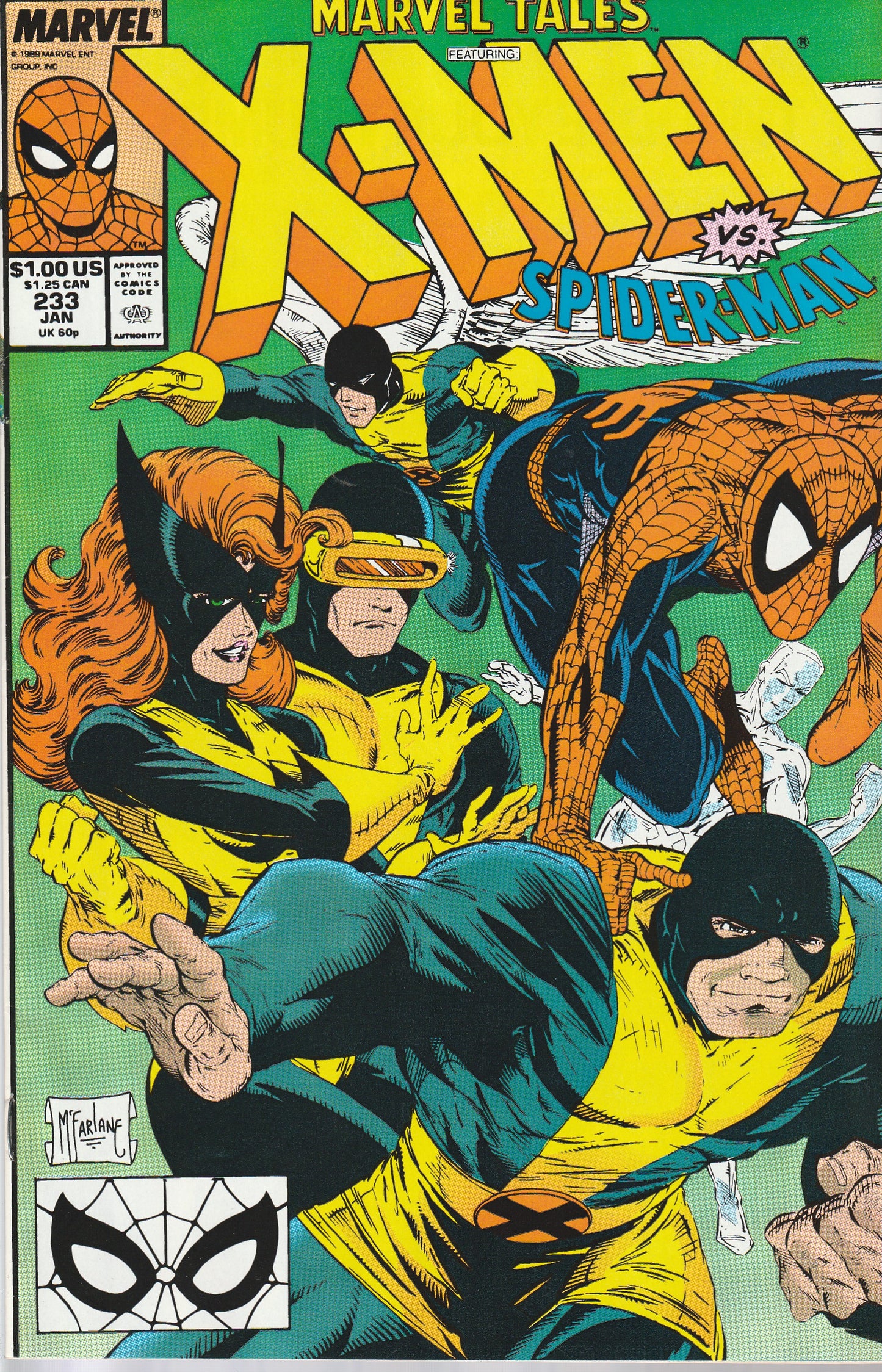 MARVEL TALES #233 - MARVEL COMICS - JAN 1990 - McFARLANE COVER - X-MEN