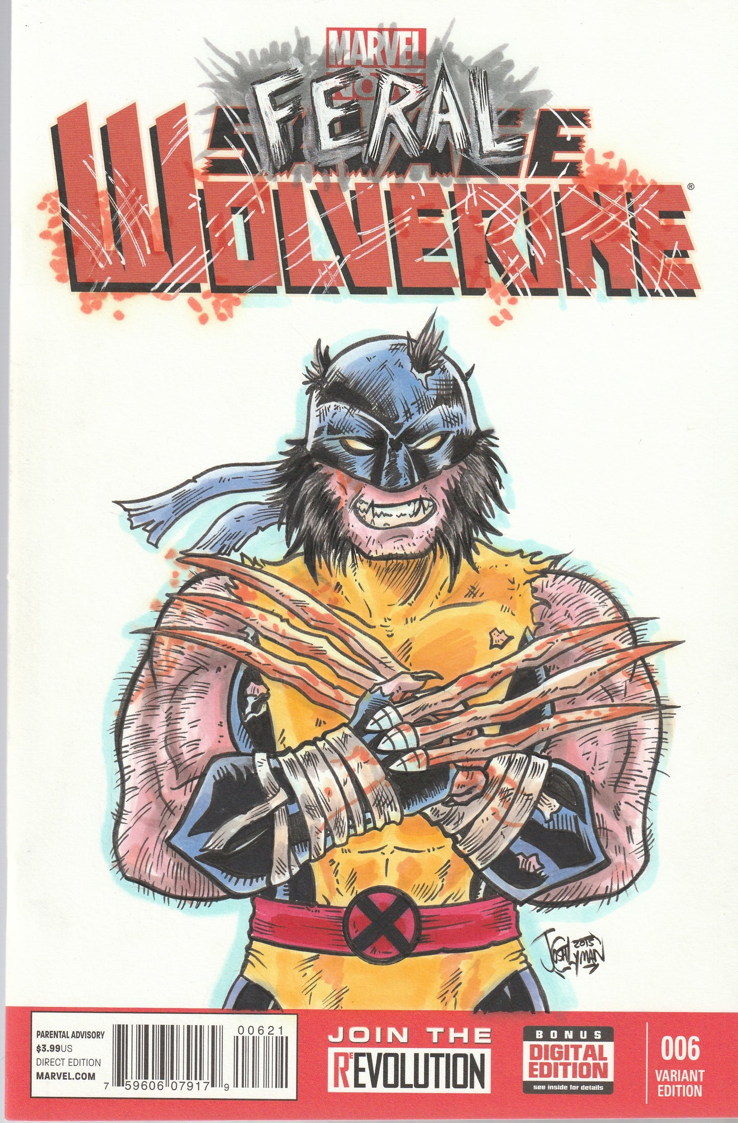 SAVAGE WOLVERINE #1 || JOSH LYMAN SKETCH ON BLANK COVER || 1 OF A KIND