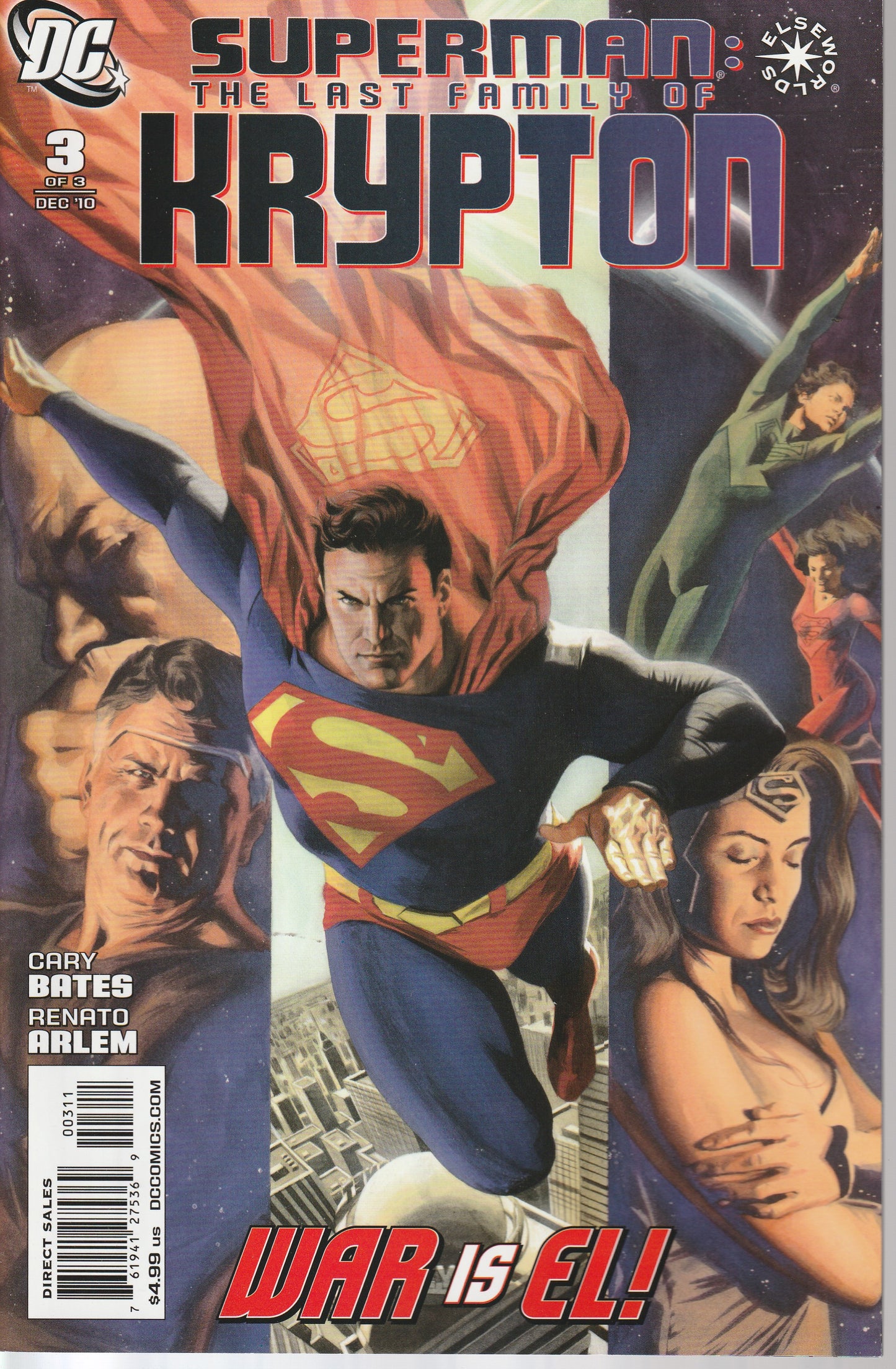 SUPERMAN : THE LAST FAMILY OF KRYPTON 1-3 * DC COMICS - OCT 2010