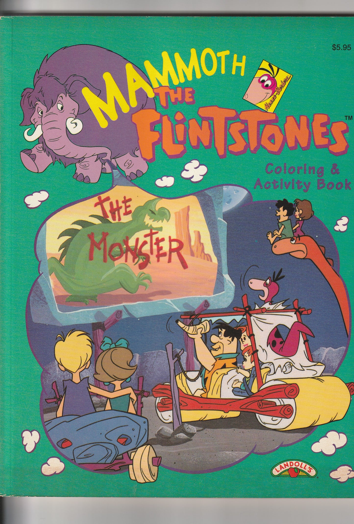 THE FLINTSTONES MAMMOTH COLORING & ACTIVITY BOOK GREEN COVER