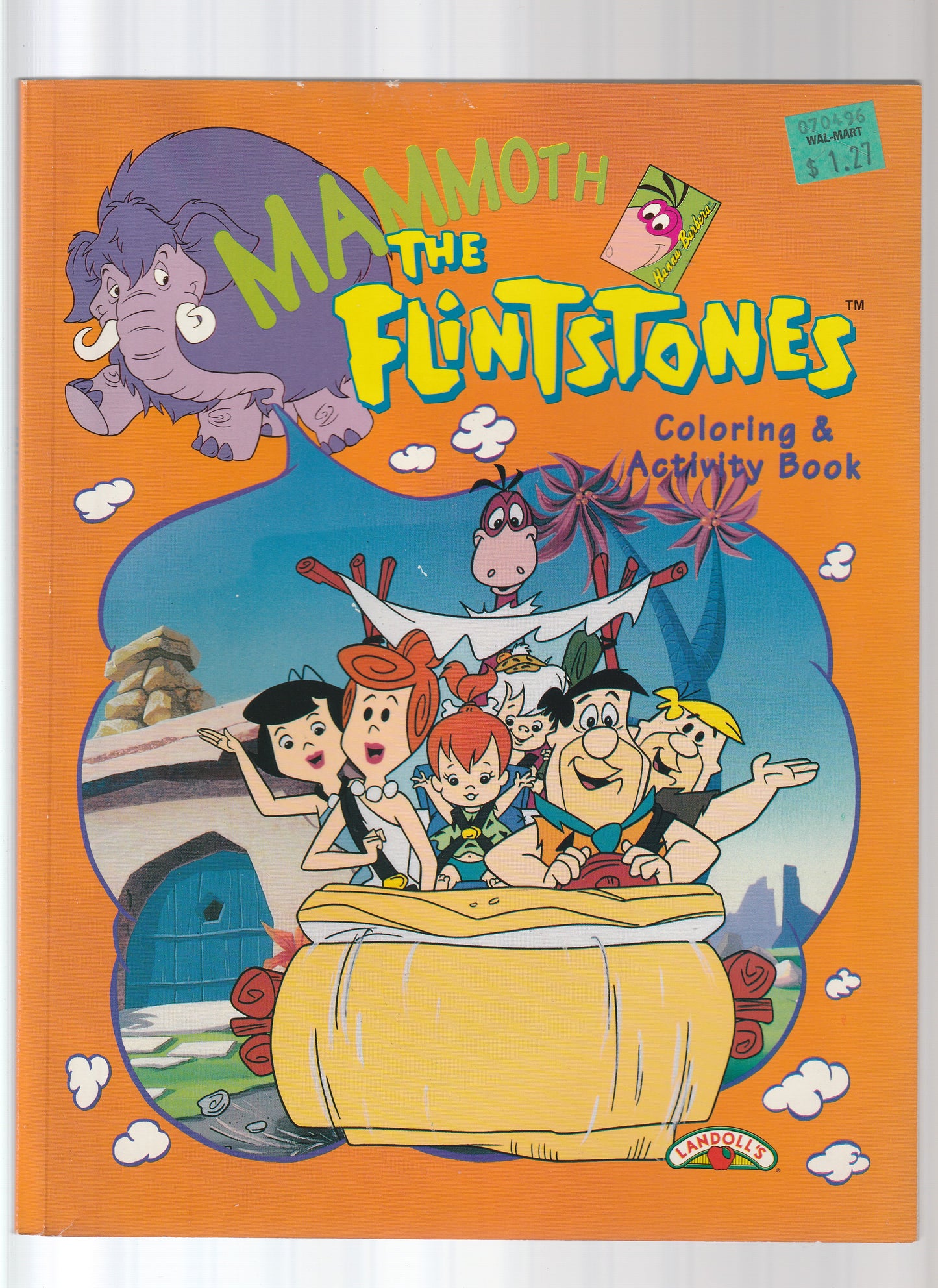THE FLINTSTONES MAMMOTH COLORING & ACTIVITY BOOK * ORANGE