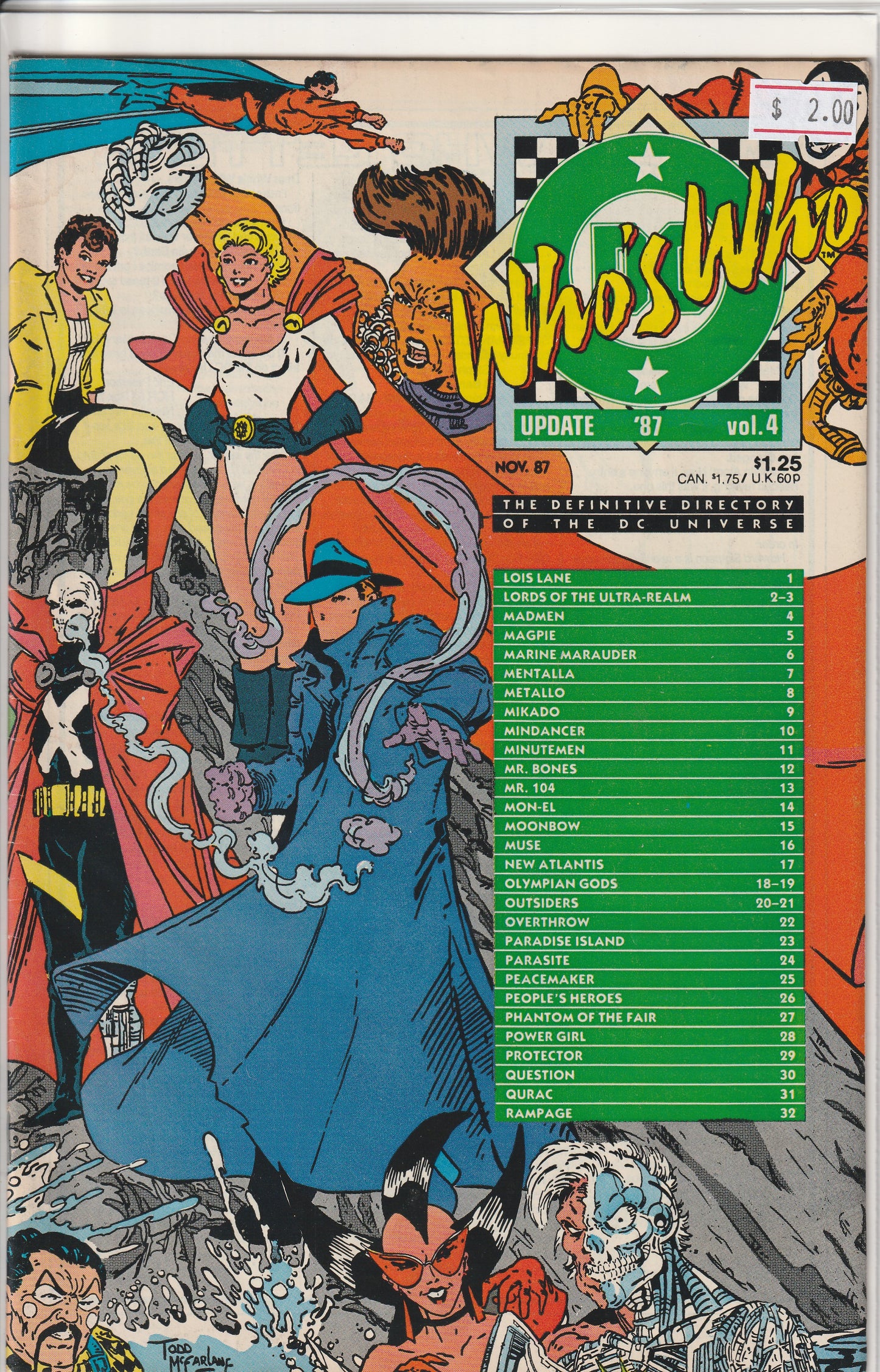 WHO'S WHO UPDATE '87 #4 * McFARLANE COVER