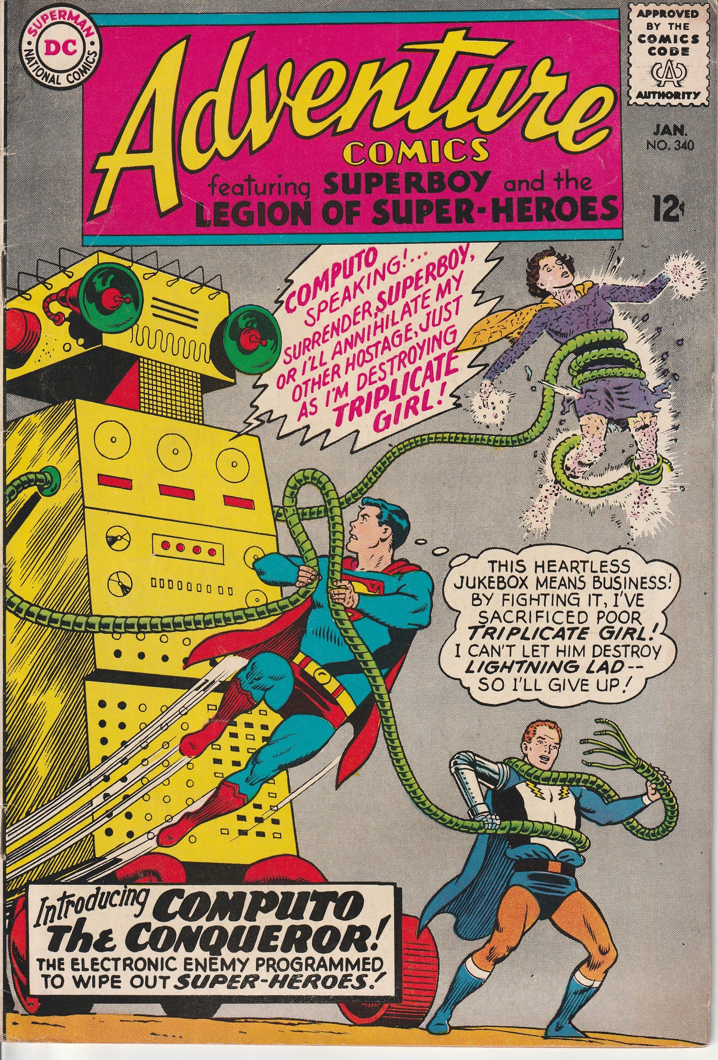 ADVENTURE COMICS #340 - DC COMICS - JAN 1966 (4.0-4.5)