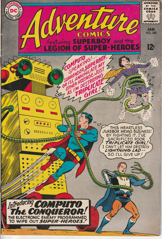 ADVENTURE COMICS #340 - DC COMICS - JAN 1966 (4.0-4.5)