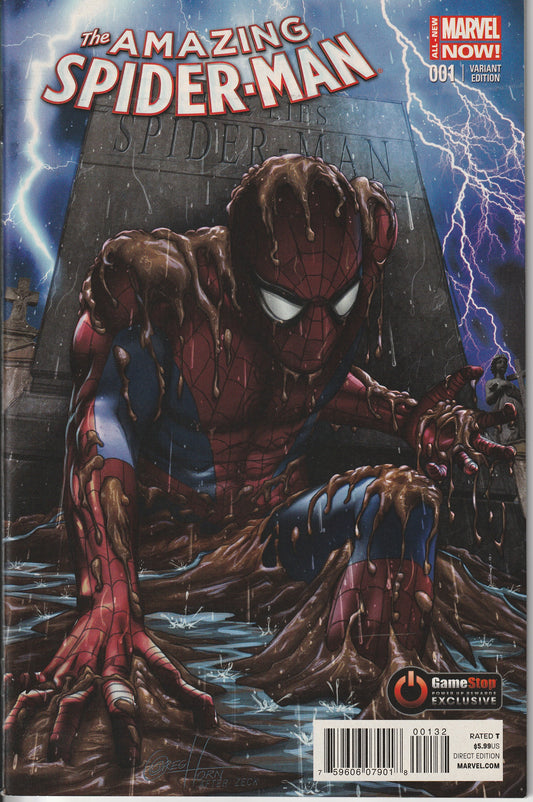 AMAZING SPIDER-MAN #1 (2014) GREG HORN GAMESTOP VARIANT