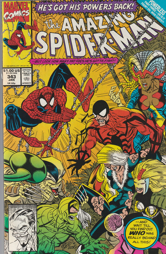 AMAZING SPIDER-MAN #343 || MARVEL COMICS || JAN 1991 || NM-