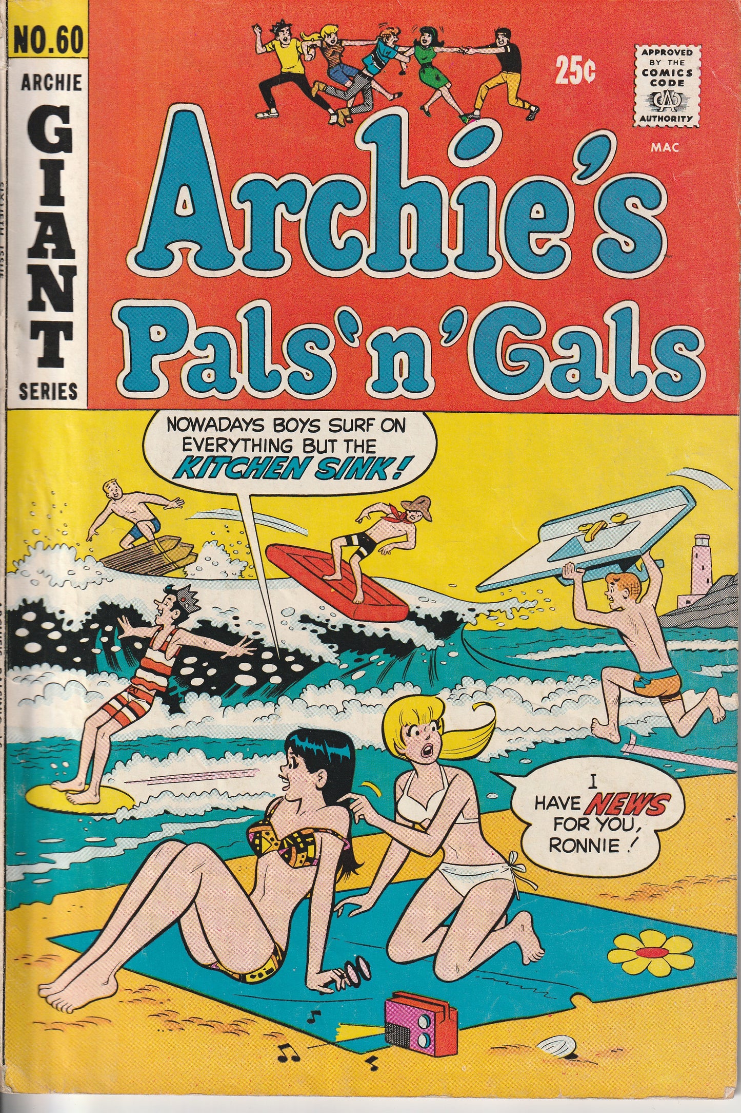 ARCHIE'S PALS N GALS #60 - ARCHIE COMICS - OCT 1970 (5.0-5.5)