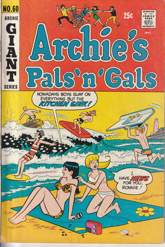ARCHIE'S PALS N GALS #60 - ARCHIE COMICS - OCT 1970 (5.0-5.5)