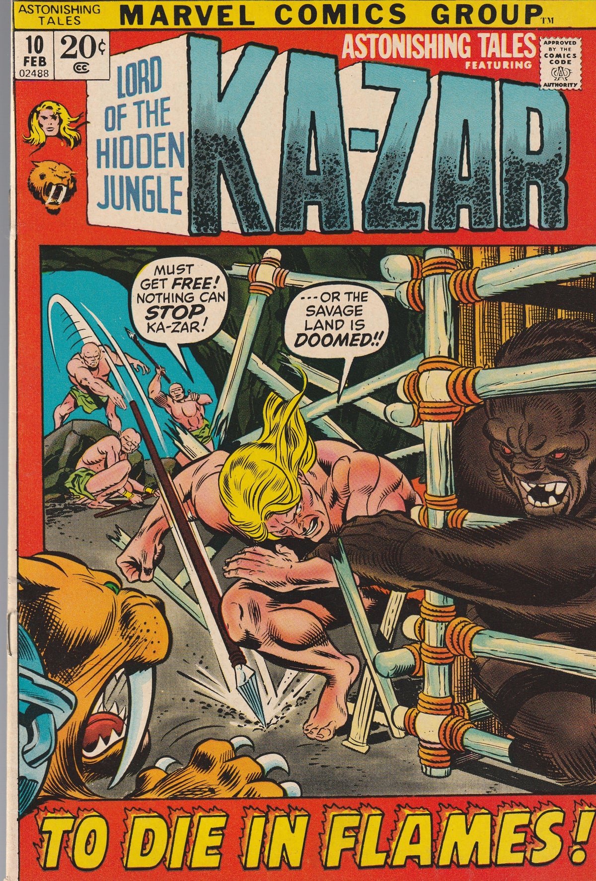 ASTONISHING TALES #10 || MARVEL COMICS || FEB 1972 || (9.0-9.2)