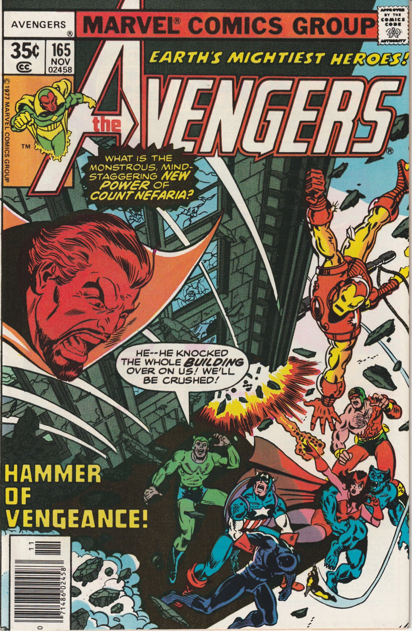 AVENGERS #165 - MARVEL COMICS - NOV 1977 (9.4)