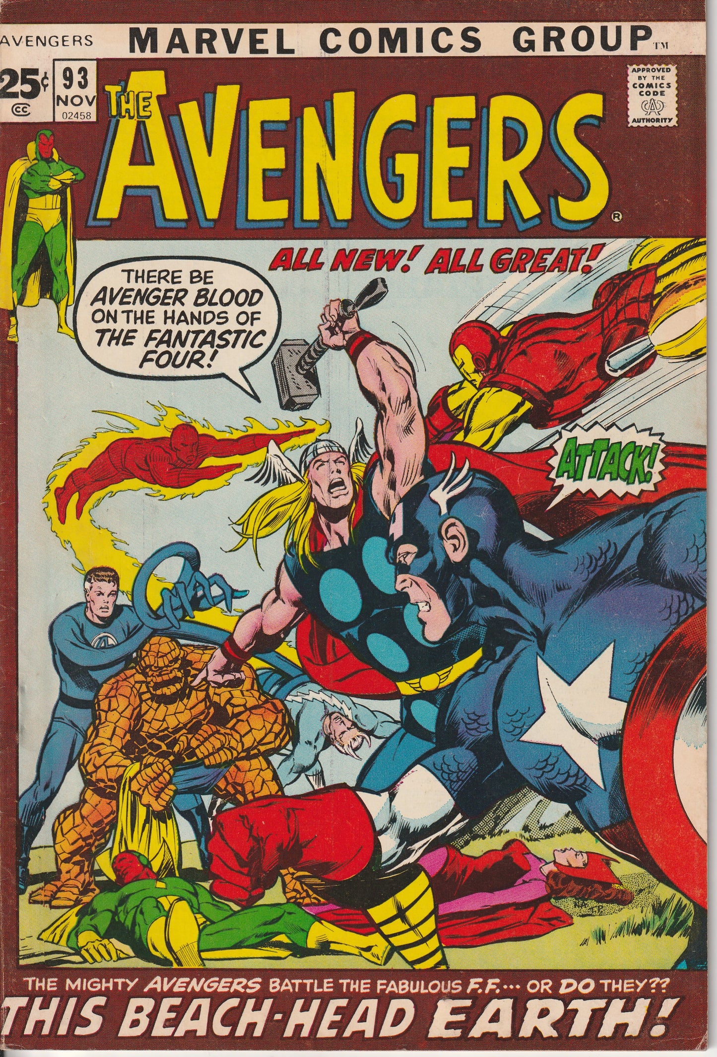 AVENGERS #93 - MARVEL COMICS - NOV 1971 (6.0)