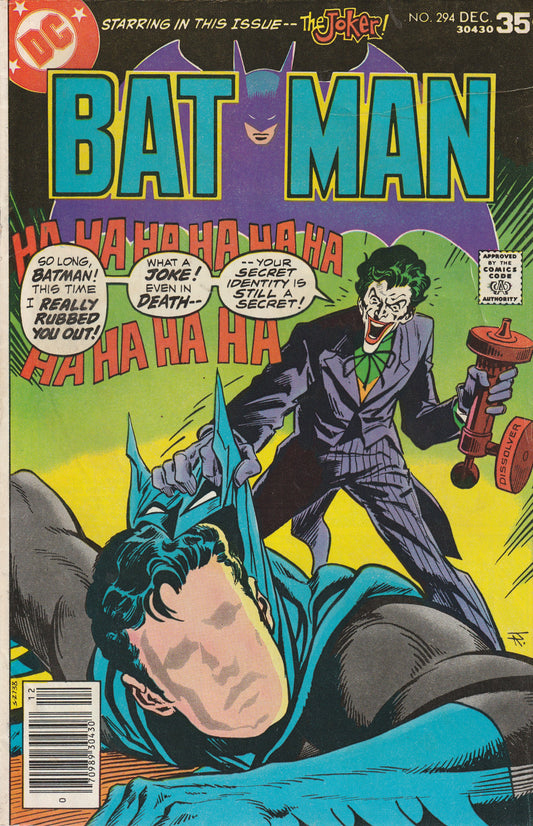 BATMAN #294 - DC COMICS - DEC 1977 (6.5) JOKER APPEARANCE