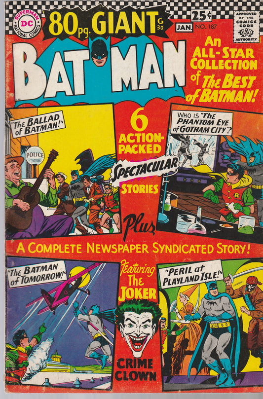 BATMAN #187 || DC COMICS || DEC 1966 || (5.0-5.5)