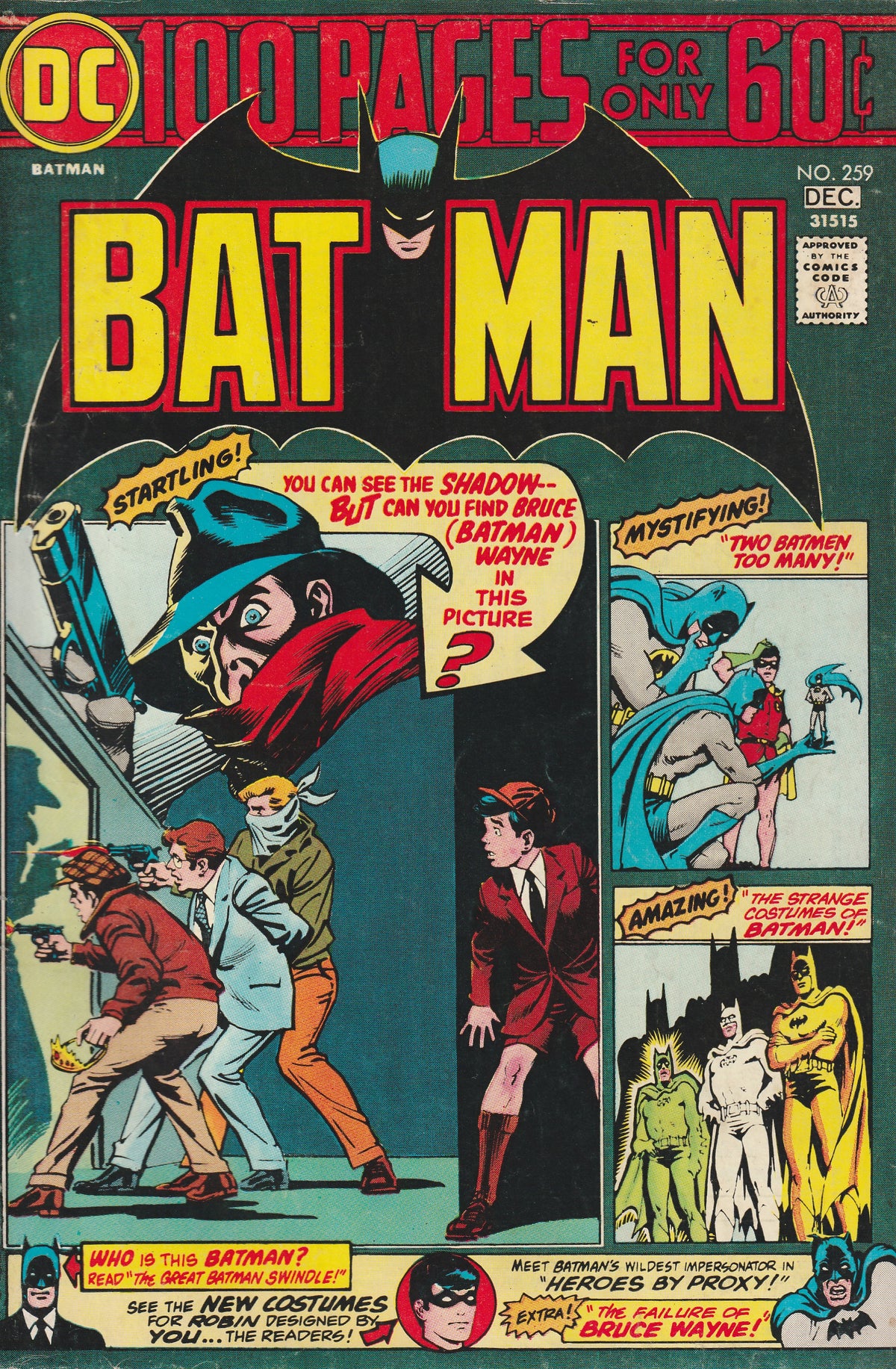 BATMAN #259 || DC COMICS || NOV 1974 || (6.0-6.5)