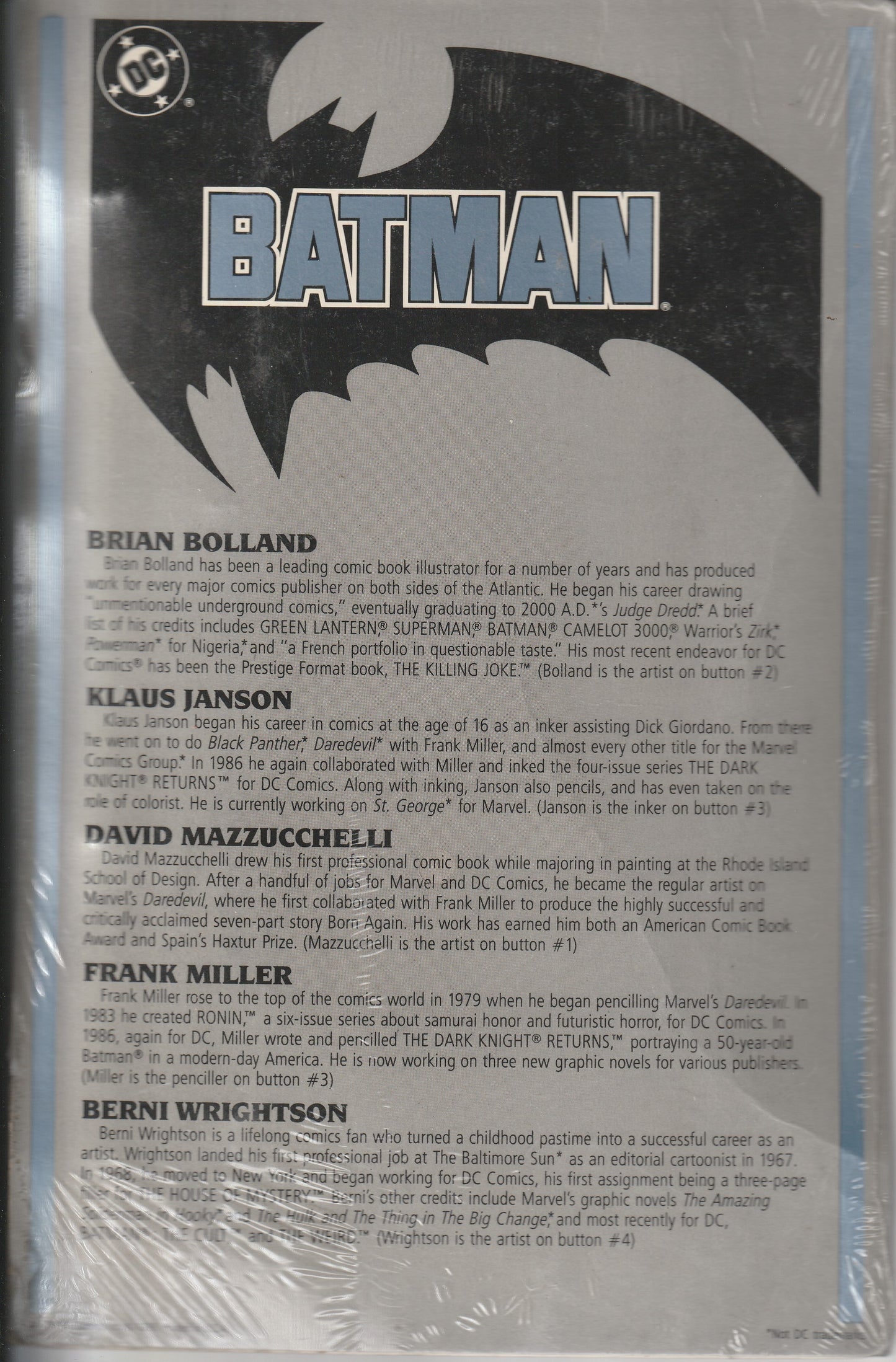 BATMAN BUTTON SET 3 - 1939 to 1989