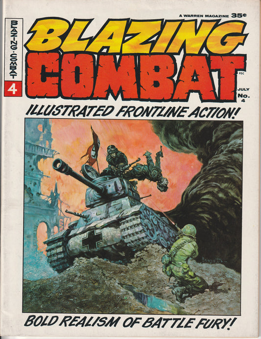 BLAZING COMBAT #4 - WARREN PUBLICATIONS - APR 28 1966 (8.0-8.5)