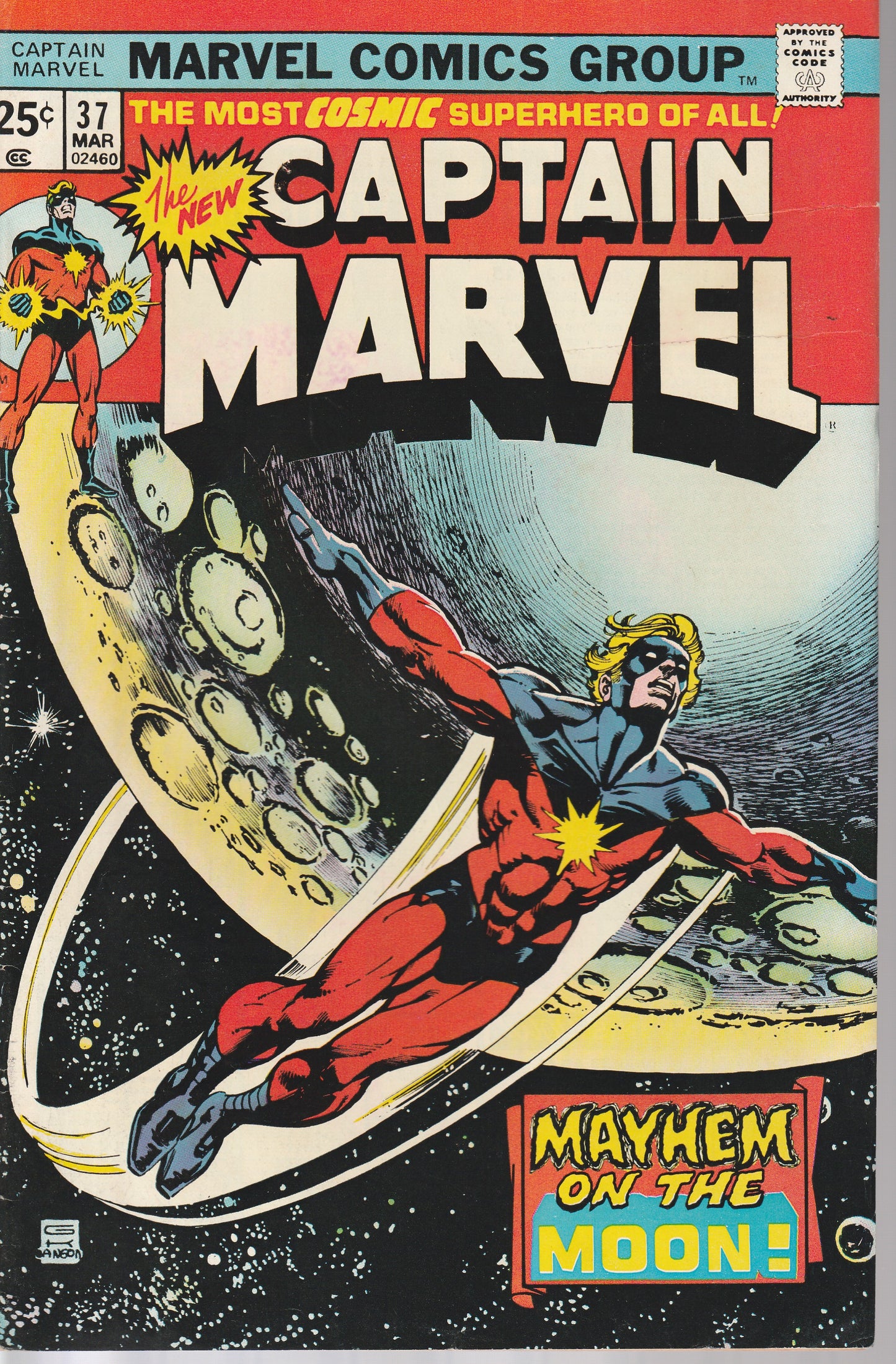 CAPTAIN MARVEL #37 - MARVEL COMICS - MAR 1975 (8.0-8.5)
