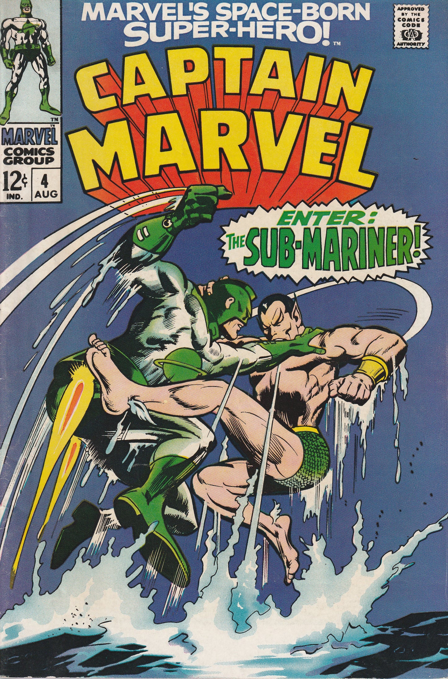CAPTAIN MARVEL #4 - MARVEL COMICS - AUG 1968 (6.5-7.0)