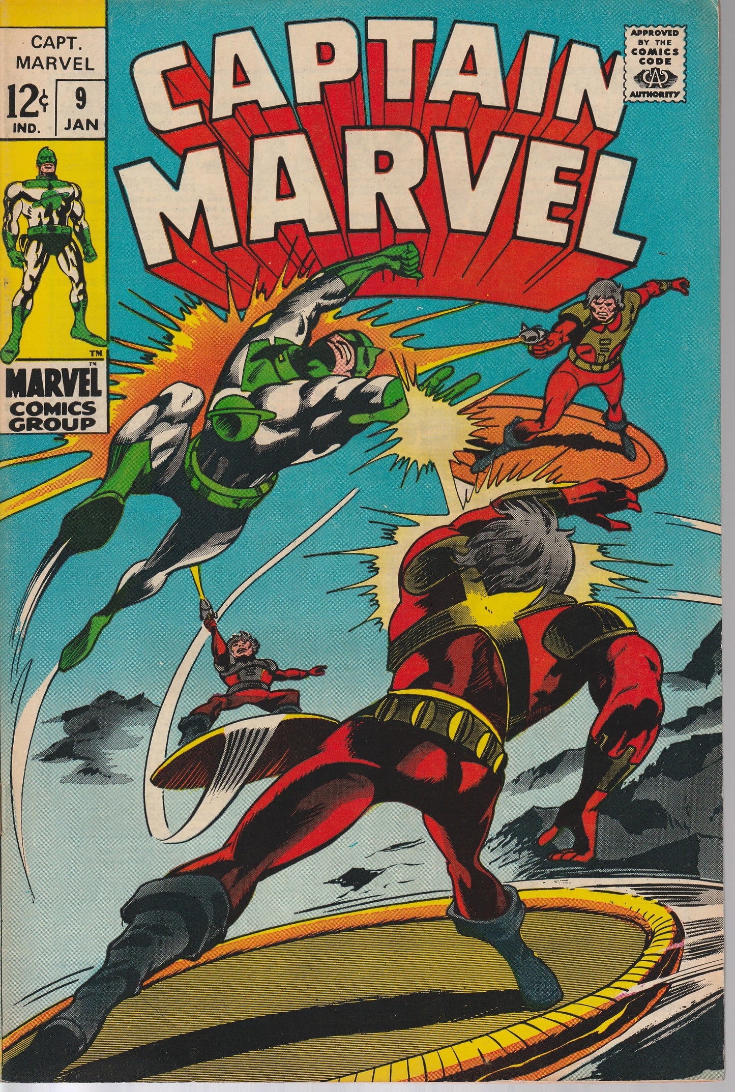 CAPTAIN MARVEL #9 - MARVEL COMICS - JAN 1969 (8.0-8.5)