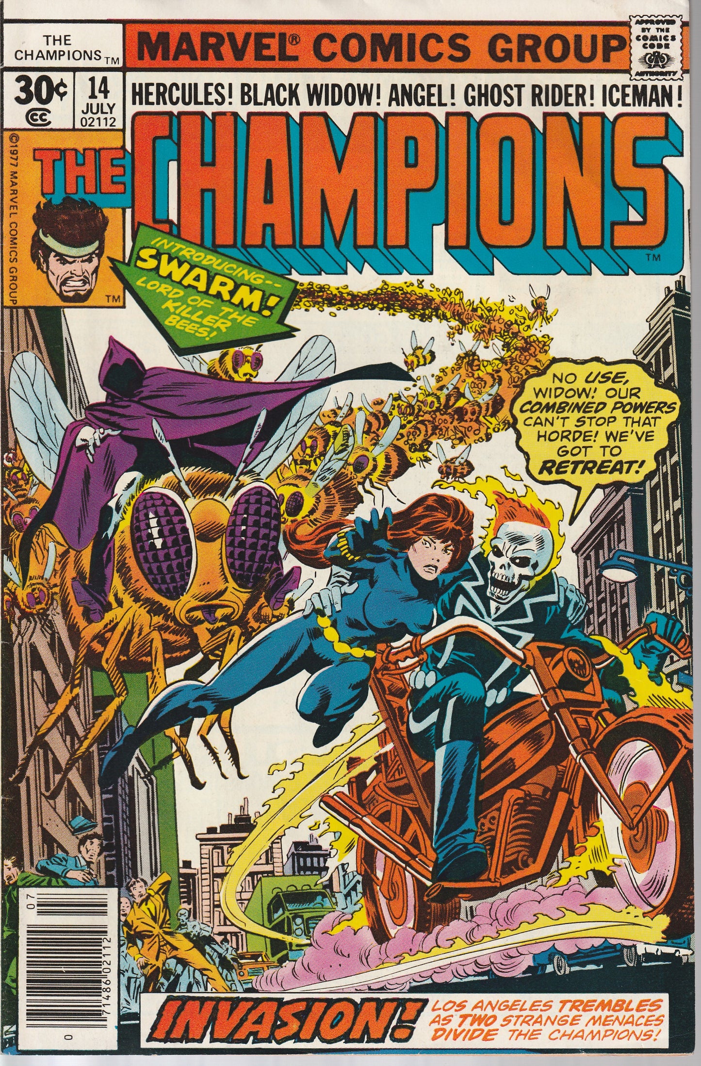 CHAMPIONS #14 - MARVEL - JUL 1977 (5.0-5.5) 1st APPEARANCE OF SWARM