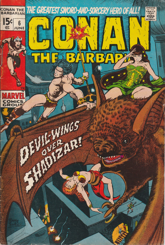 CONAN THE BARBARIAN #6 - MARVEL COMICS - JUN 1971 (5.5-6.0)