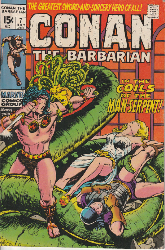 CONAN THE BARBARIAN #7 - MARVEL COMICS - JUL 1971 (7.0)