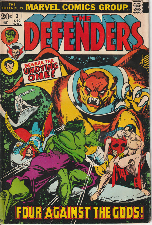 DEFENDERS #3 - MARVEL COMICS - DEC 1972 (4.5-5.0)