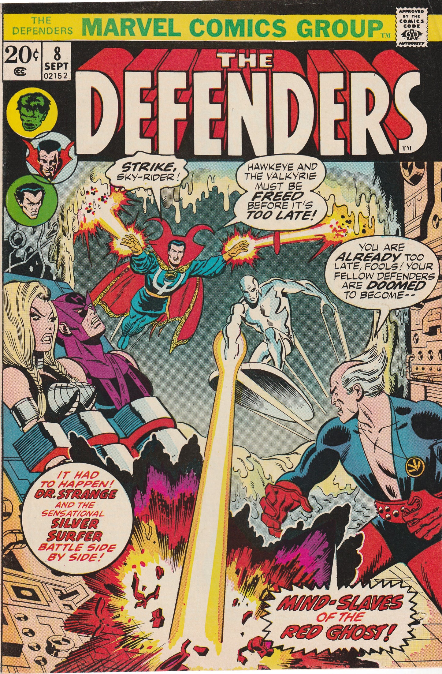 THE DEFENDERS #8 - MARVEL COMICS - SEP 1973 (7.5)
