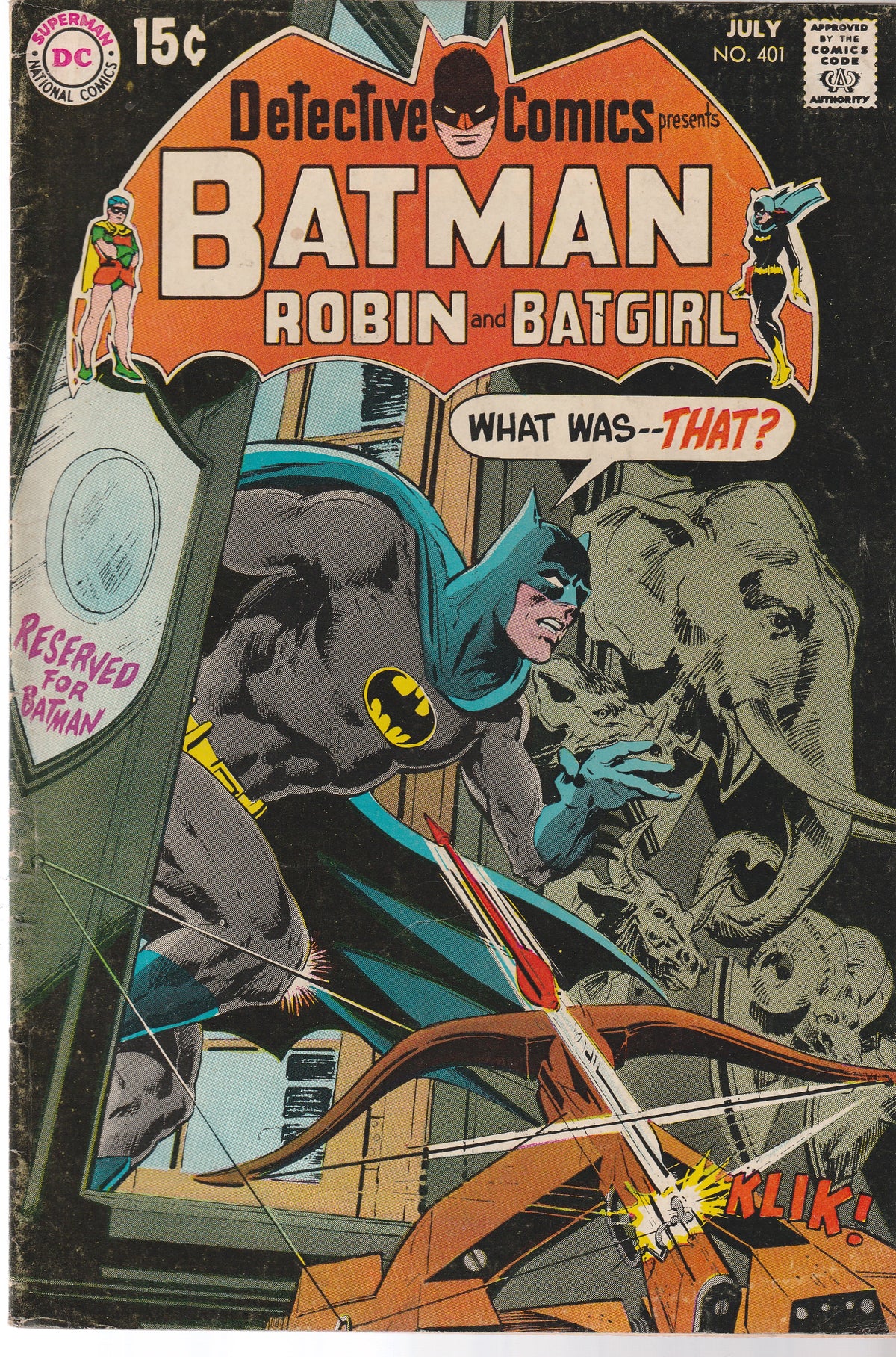 DETECTIVE COMICS #401 || DC COMICS || JUL 1970 || (5.0-5.5)