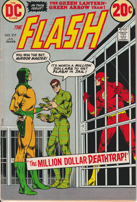 FLASH #219 - DC COMICS - DEC 1972 (5.0) Neal Adams Green Lantern story