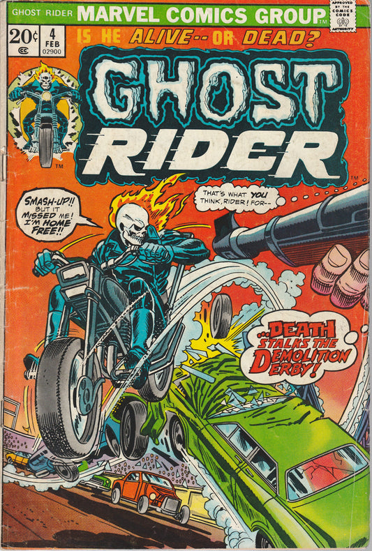 GHOST RIDER #4 - MARVEL COMICS - FEB 1974 (4.0)