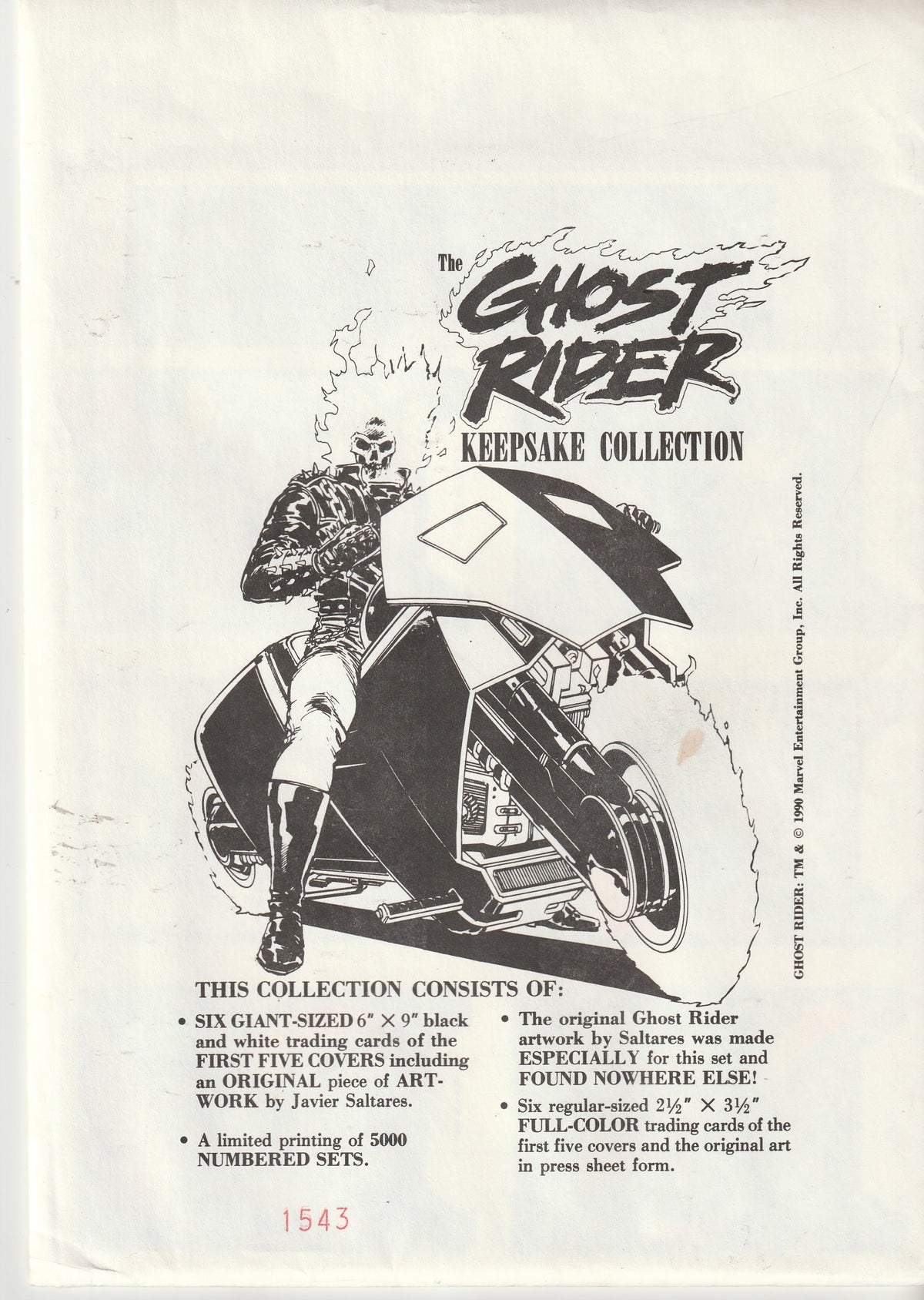 GHOST RIDER KEEPSAKE COLLECTION || MARVEL COMICS || 1990