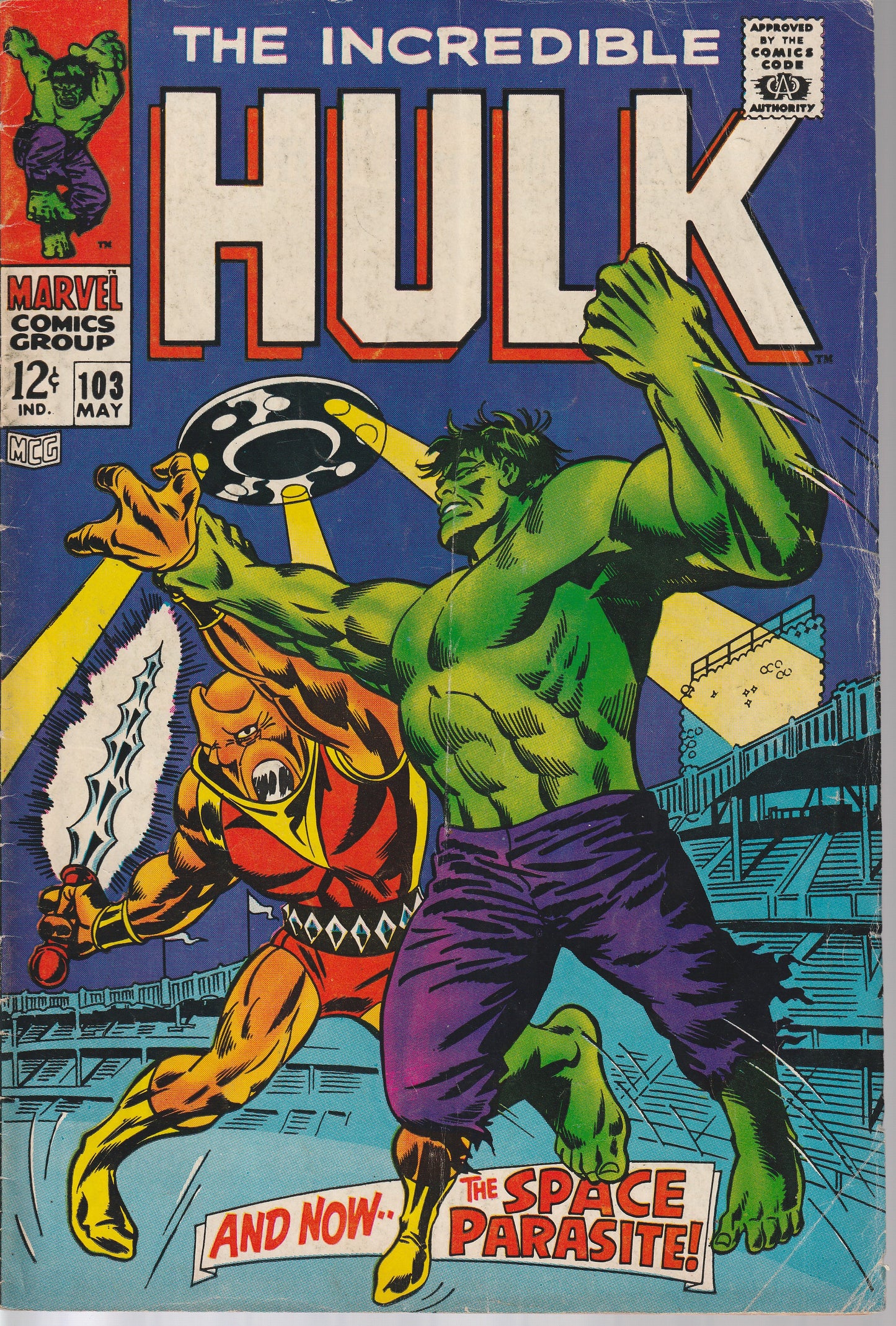 INCREDIBLE HULK #103 - MARVEL COMICS - MAY 1967 (4.0) VG