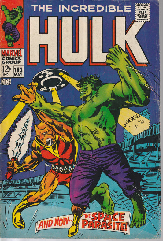 INCREDIBLE HULK #103 - MARVEL COMICS - MAY 1967 (4.0) VG
