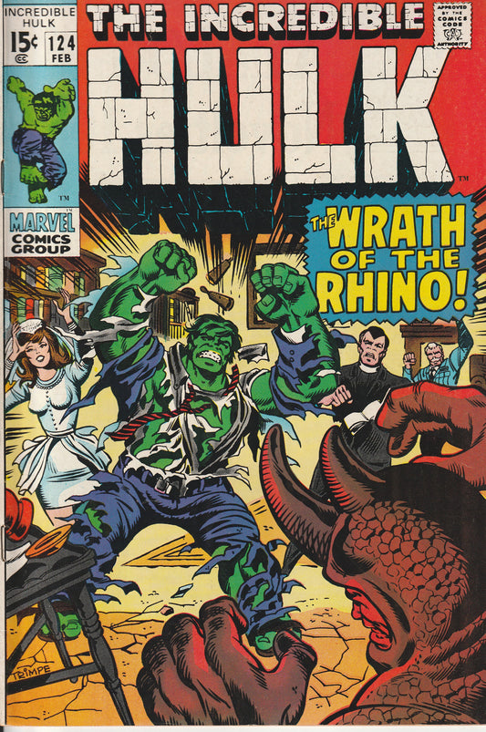 INCREDIBLE HULK #124 - MARVEL COMICS - FEB 1970 (7.5-8.0)