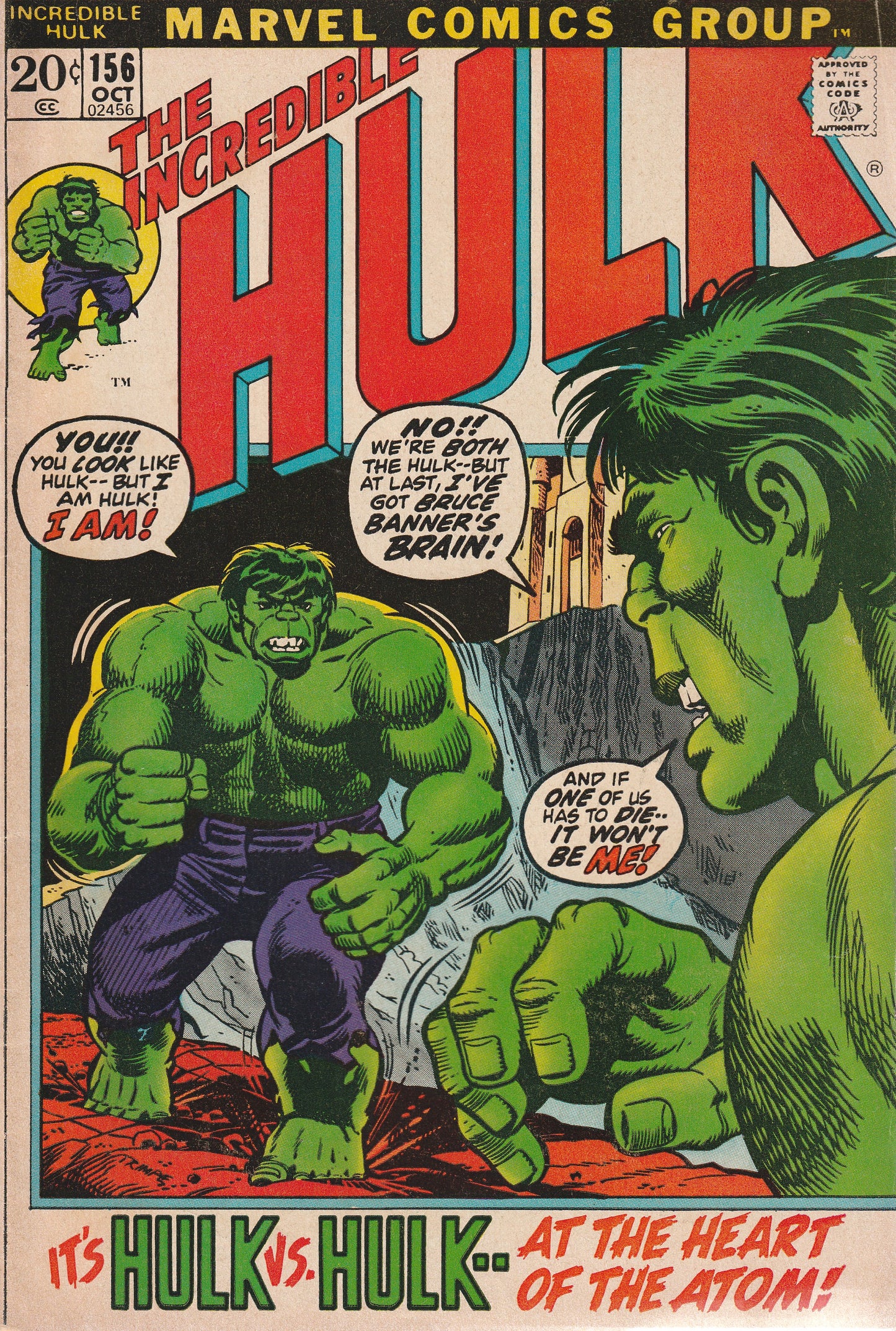 INCREDIBLE HULK #156 - MARVEL COMICS - OCT 1972