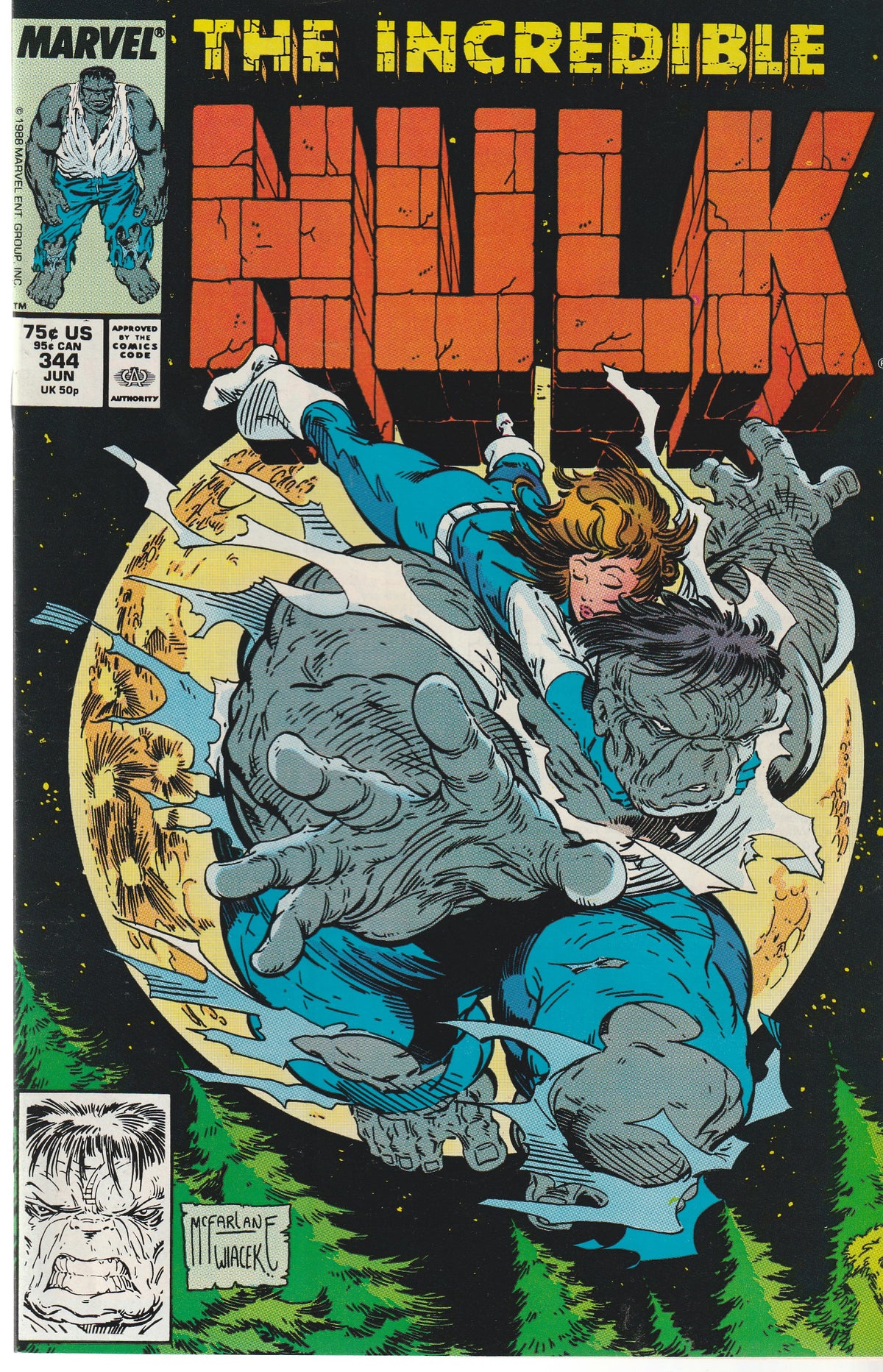 INCREDIBLE HULK #344 || MARVEL COMICS || JUN 1988 || (7.5-8.0) || McFarlane