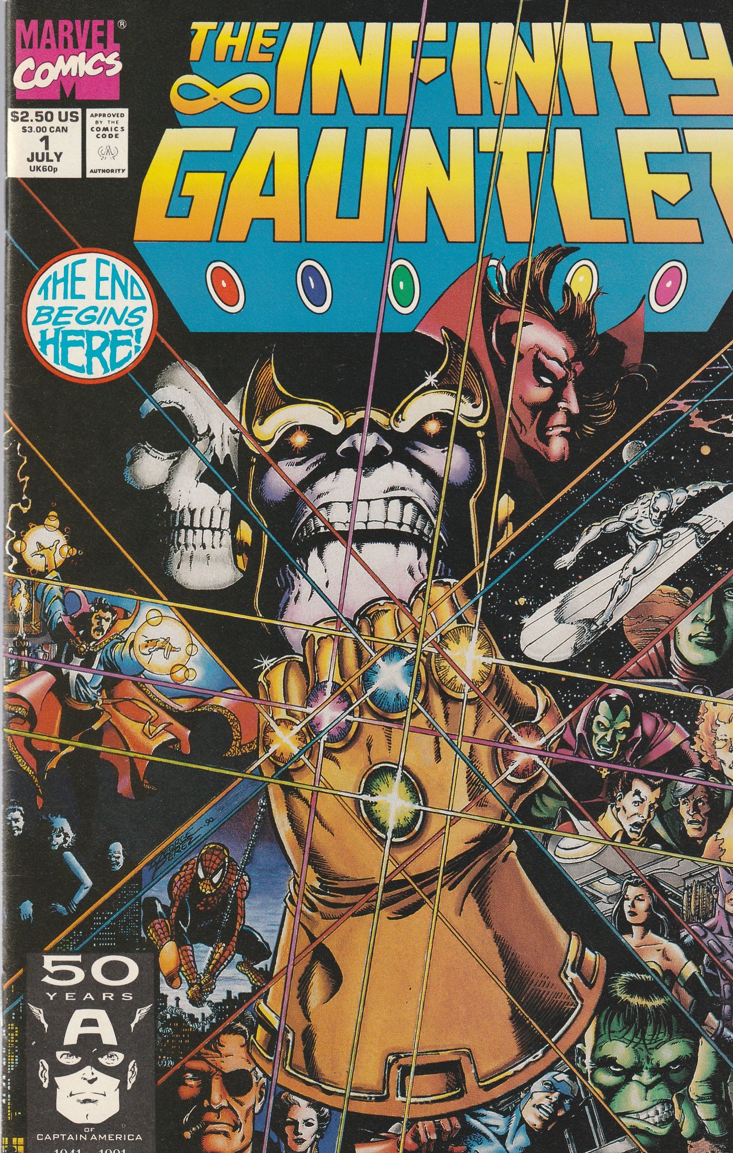 INFINITY GAUNTLET #1 - MARVEL COMICS - JUL 1991 (7.5)
