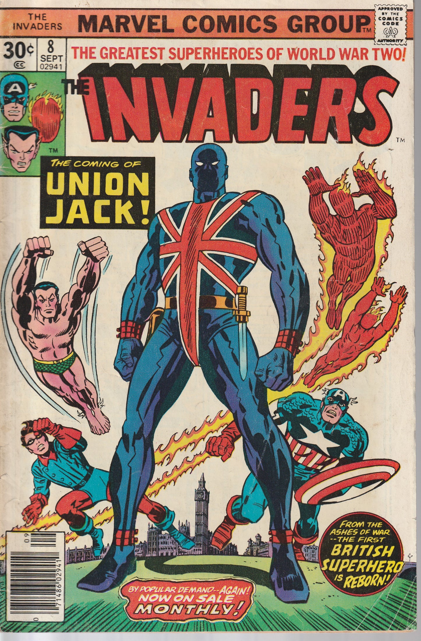 INVADERS #8 - MARVEL COMICS - SEP 1976 (4.0-4.5)