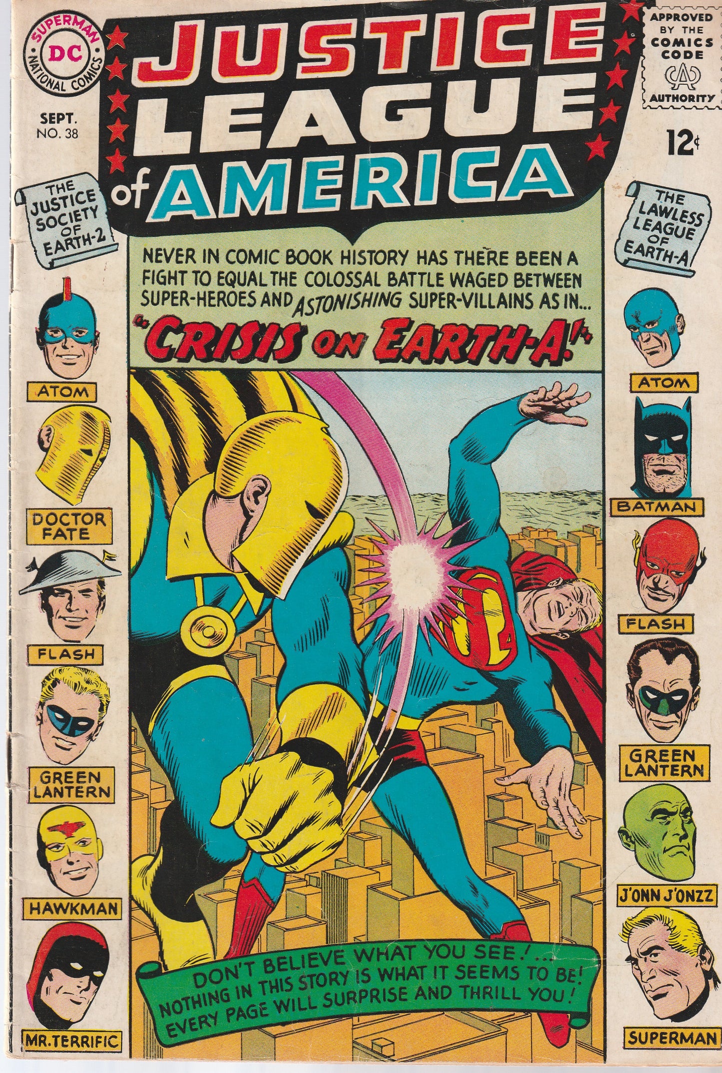 JUSTICE LEAGUE OF AMERICA #38 || DC COMICS || SEP 1965 || (4.0-4.5)