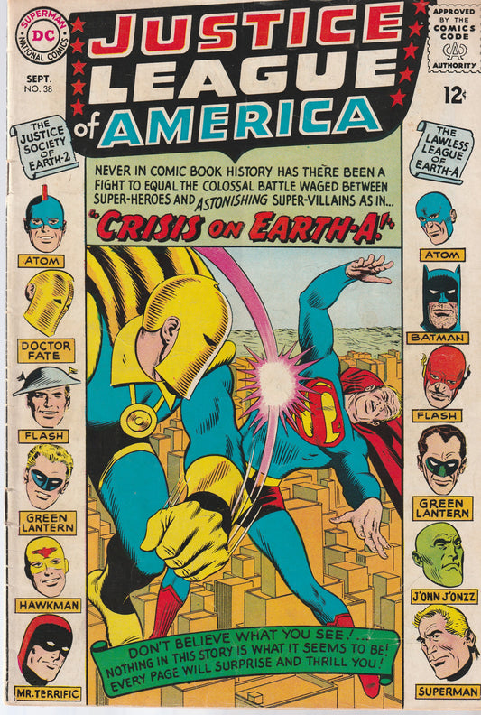 JUSTICE LEAGUE OF AMERICA #38 || DC COMICS || SEP 1965 || (4.0-4.5)