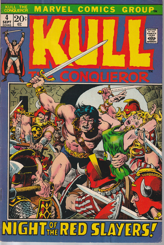 KULL THE CONQUEROR #4 - MARVEL COMICS - SEP 1972 (7.5-8.0)