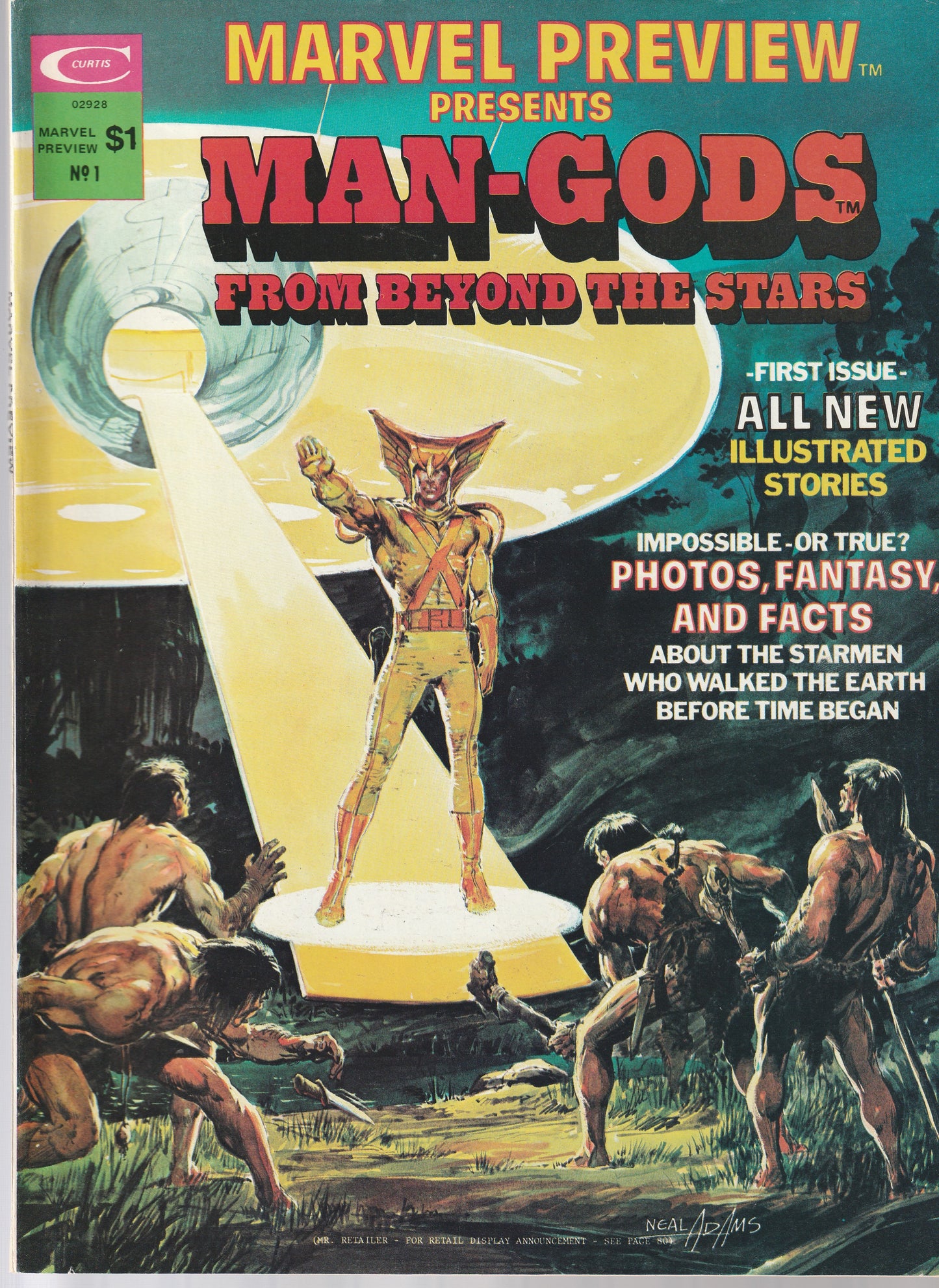 MARVEL PREVIEW #1 presents MAN-GODS FROM BEYOND THE STARS || FEB 1975 || 8.5-9.0