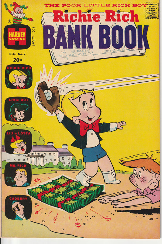 RICHIE RICH BANK BOOK #2 - HARVEY COMICS - AUG 1972 (8.5-9.0)