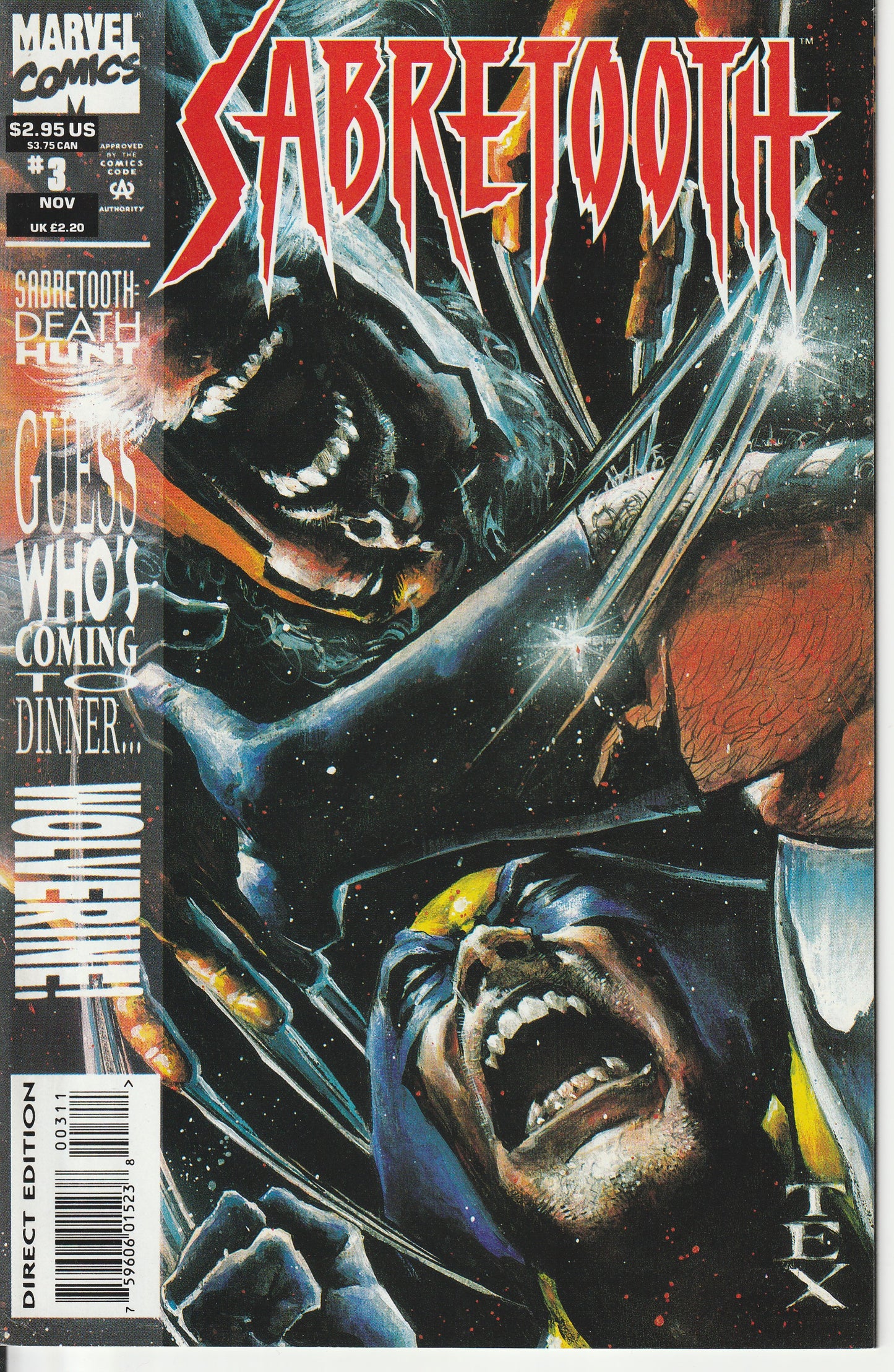 SABRETOOTH : DEATH HUNT 1-4 + BONUS - MARVEL COMICS - 1993