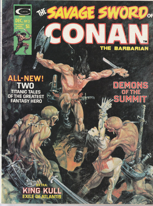 SAVAGE SWORD OF CONAN #3 - MARVEL COMICS - DEC 1974 (6.5-7.0)