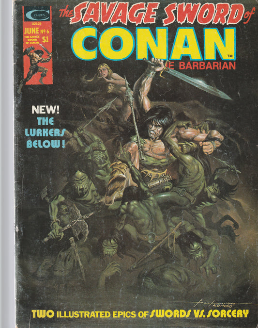 SAVAGE SWORD OF CONAN #6 - MARVEL COMICS - JUN 1975 (6.0)