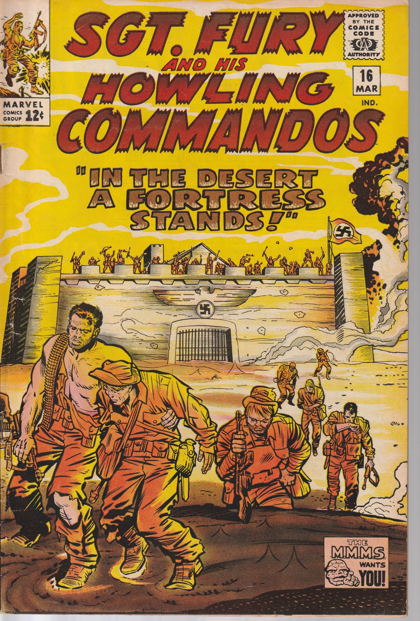 SGT FURY and his HOWLING COMMANDOS #16 - MARVEL - MAR 1965 (5.5-6.0)