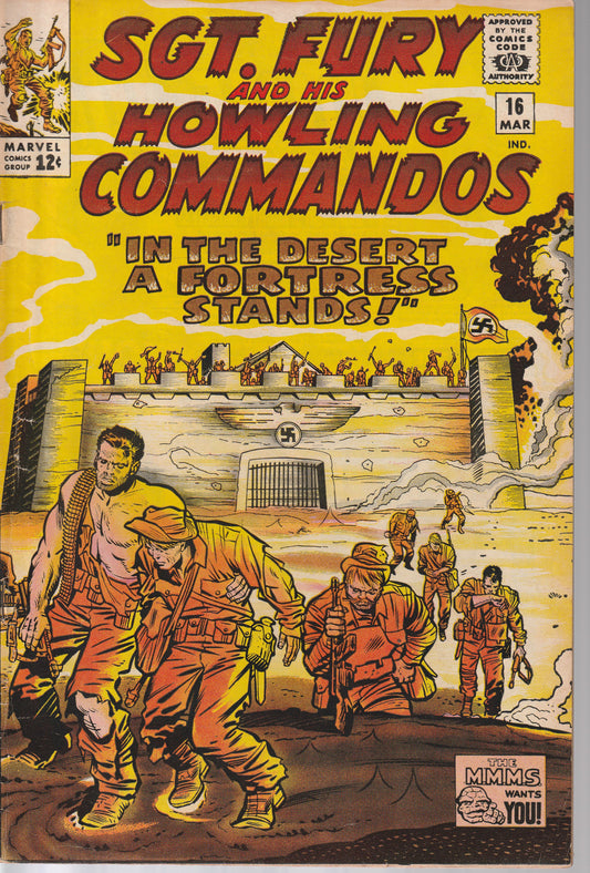 SGT FURY and his HOWLING COMMANDOS #16 - MARVEL - MAR 1965 (5.5-6.0)